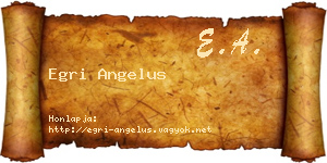 Egri Angelus névjegykártya
